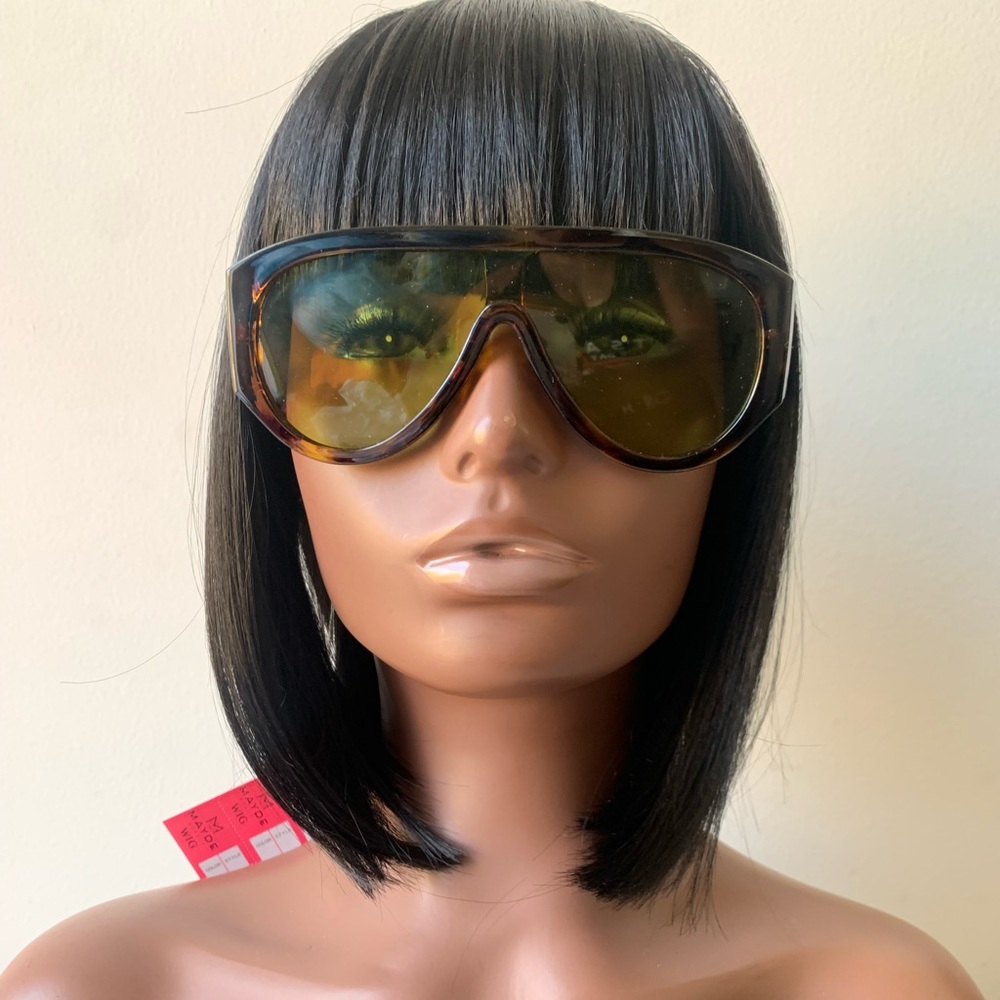 Chic Black Bob Wig with Stylish Bangs